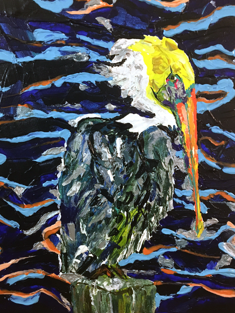 Pelican Flashback
11″ x 14″
Acrylic on Canvas
$150